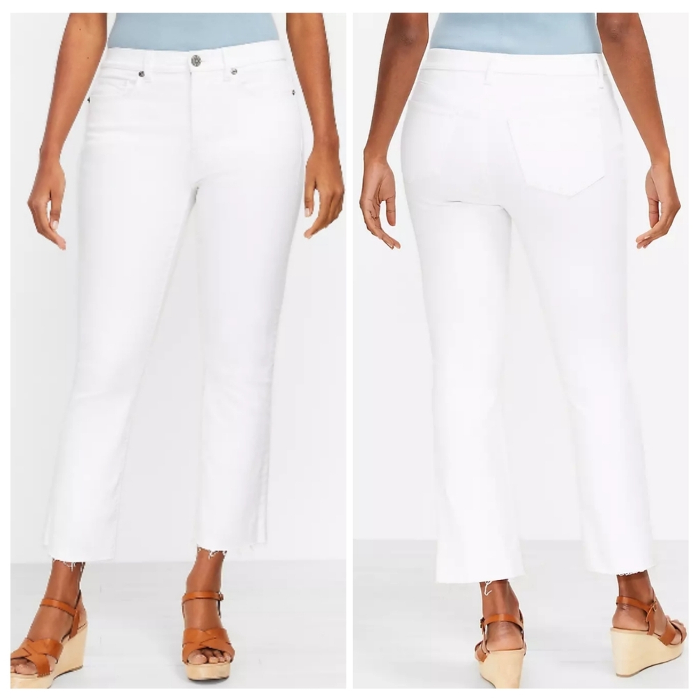 NWT Curvy Fresh Cut High Rise Kick Crop Jeans in White 14 🤍✨